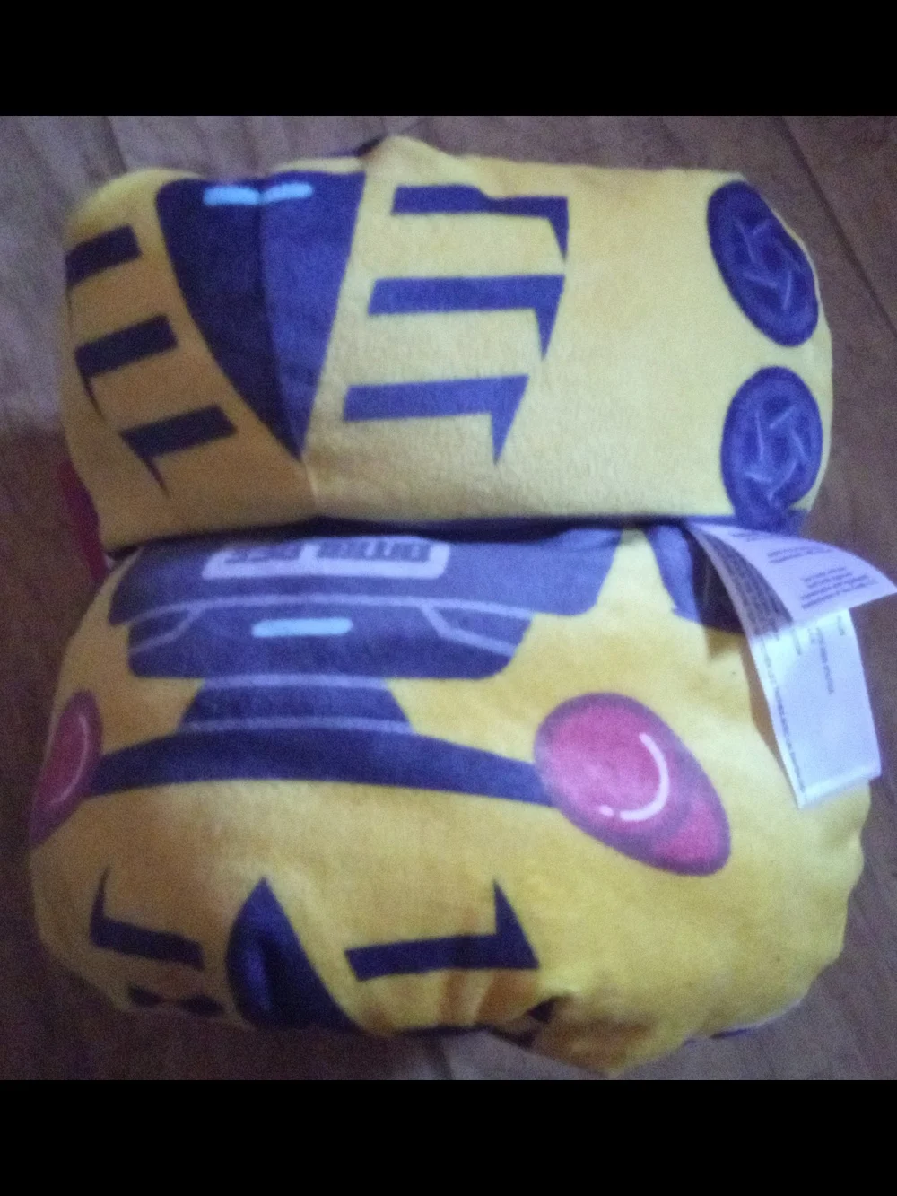 Yellow Character Plush Pillow with Cute Face